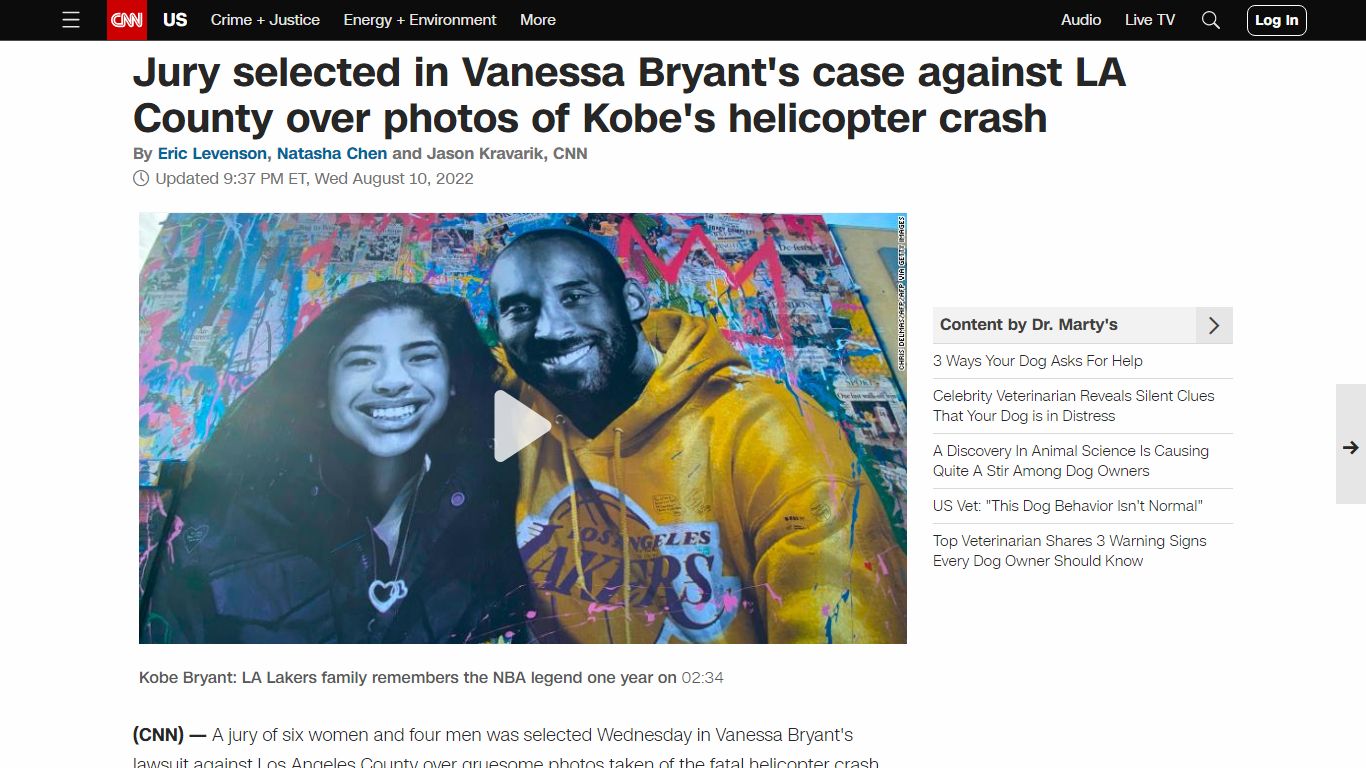 Jury selected in Vanessa Bryant's case against LA County over photos of ...